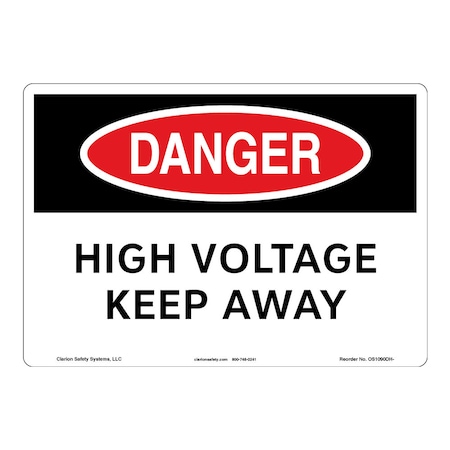 OSHA Compliant Danger/High Voltage Safety Signs Outdoor Weather Tuff Plastic (S2) 14 X 10